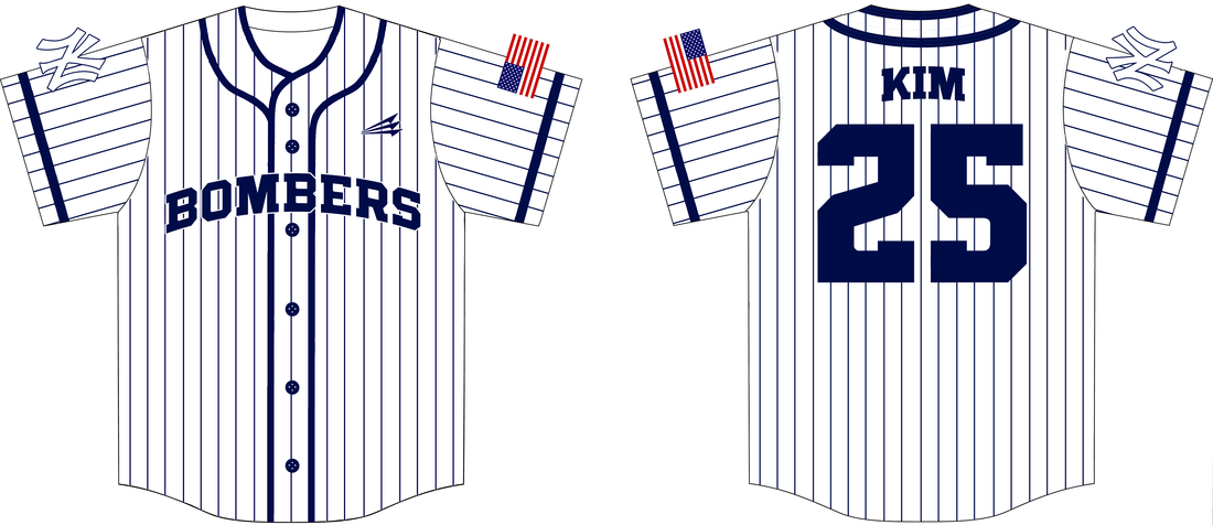 Bronx Bombers Custom Pinstripe Baseball Jerseys