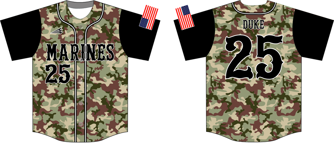 Marines Custom Camo Baseball Jerseys - Triton Mockup Portal