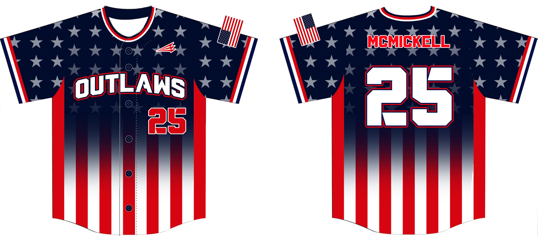 Vernal Outlaws Custom Patriotic Baseball Jerseys - Triton Mockup Portal