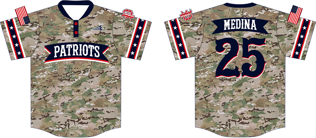 Patriots (Medina) Custom Patriotic Baseball Jerseys - Triton Mockup Portal