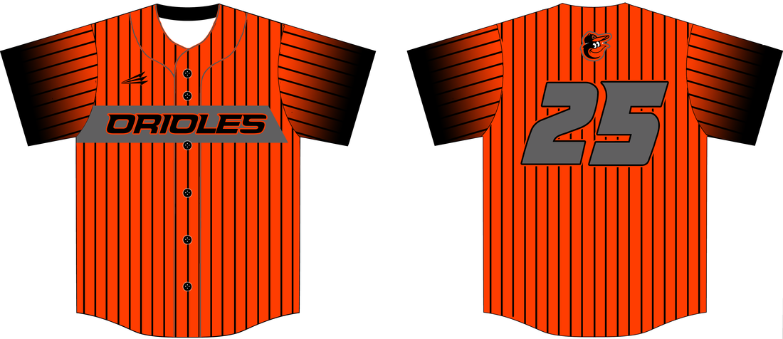 Upstate Orioles Custom Pinstripe Baseball Jerseys - Triton Mockup Portal